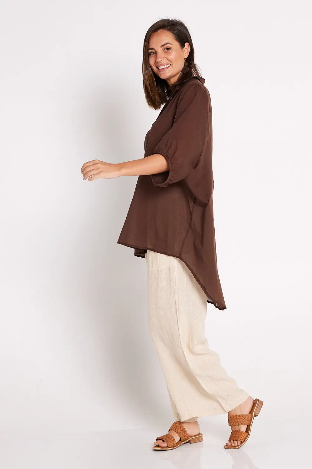 Piper Cotton Comfort Shirt - Cocoa