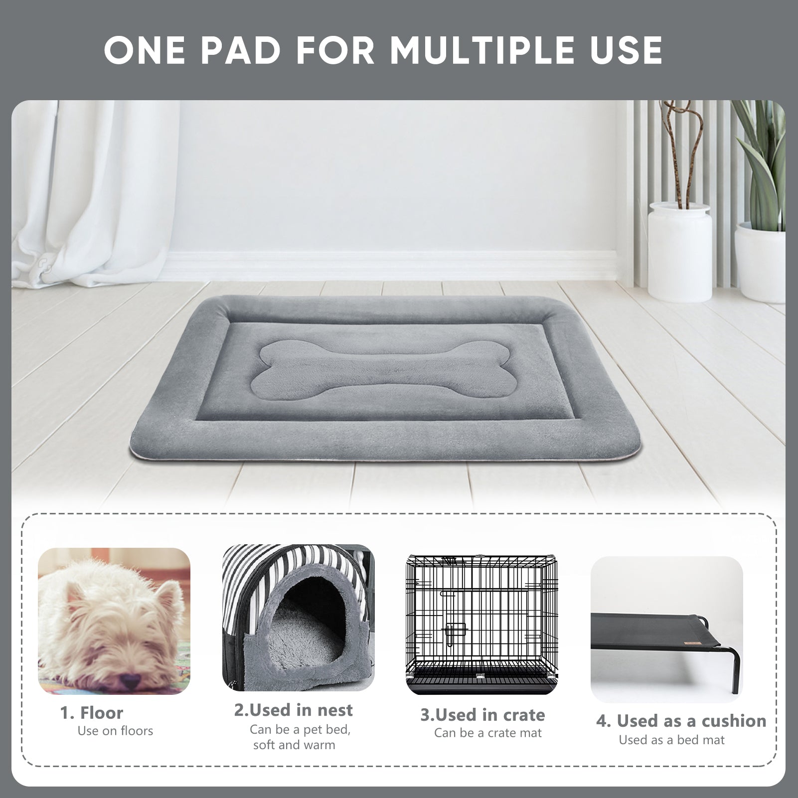 PROCIPE Dog Beds 36in Crate Mat Anti-Slip Washable Soft Mattress Kennel Pads