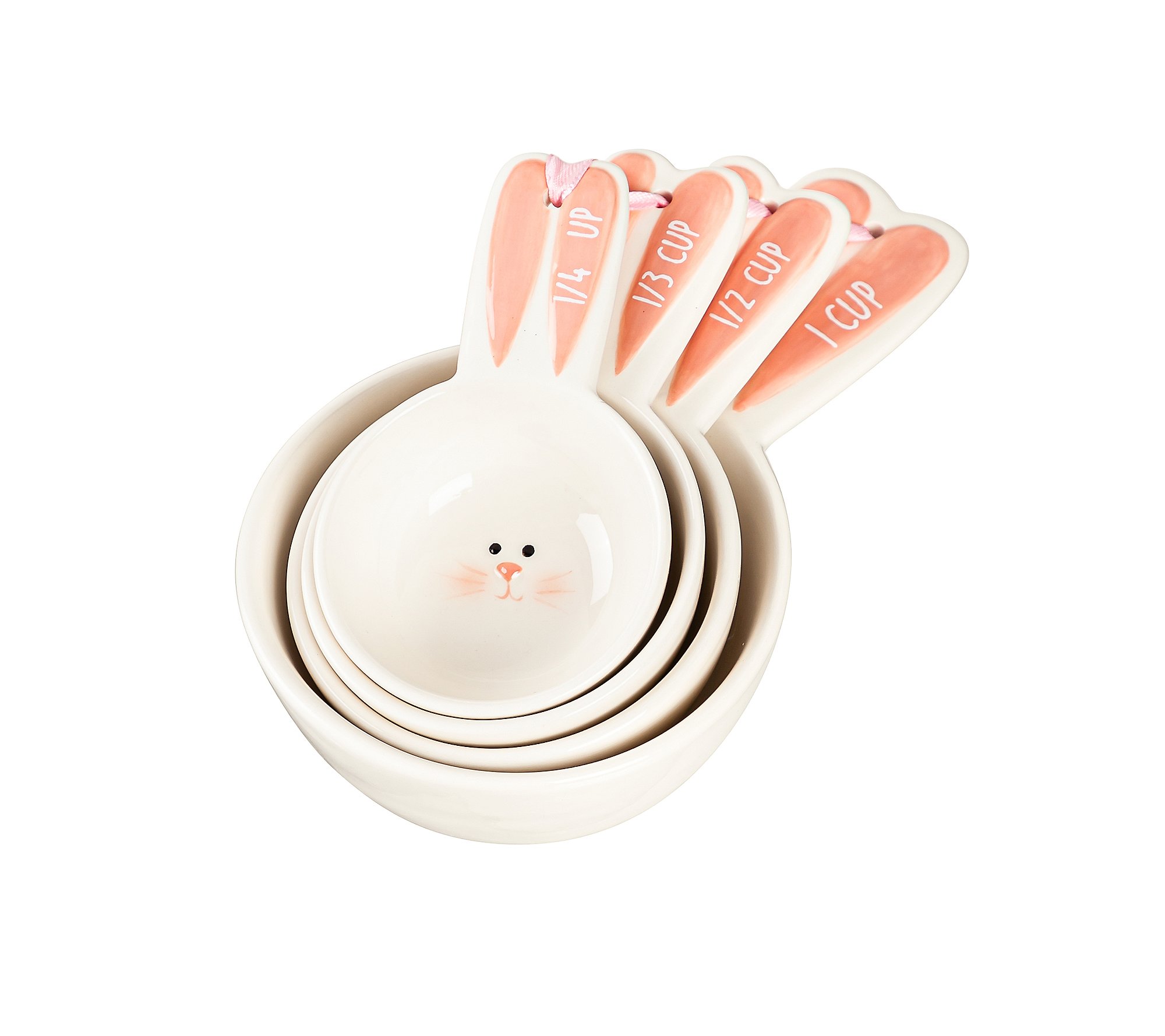 Evergreen Set of (4) Ceramic Bunny Measuring Cups