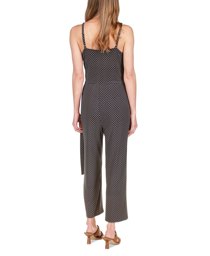 Women's Printed Side-Tie Sleeveless Jumpsuit Regular and Petite