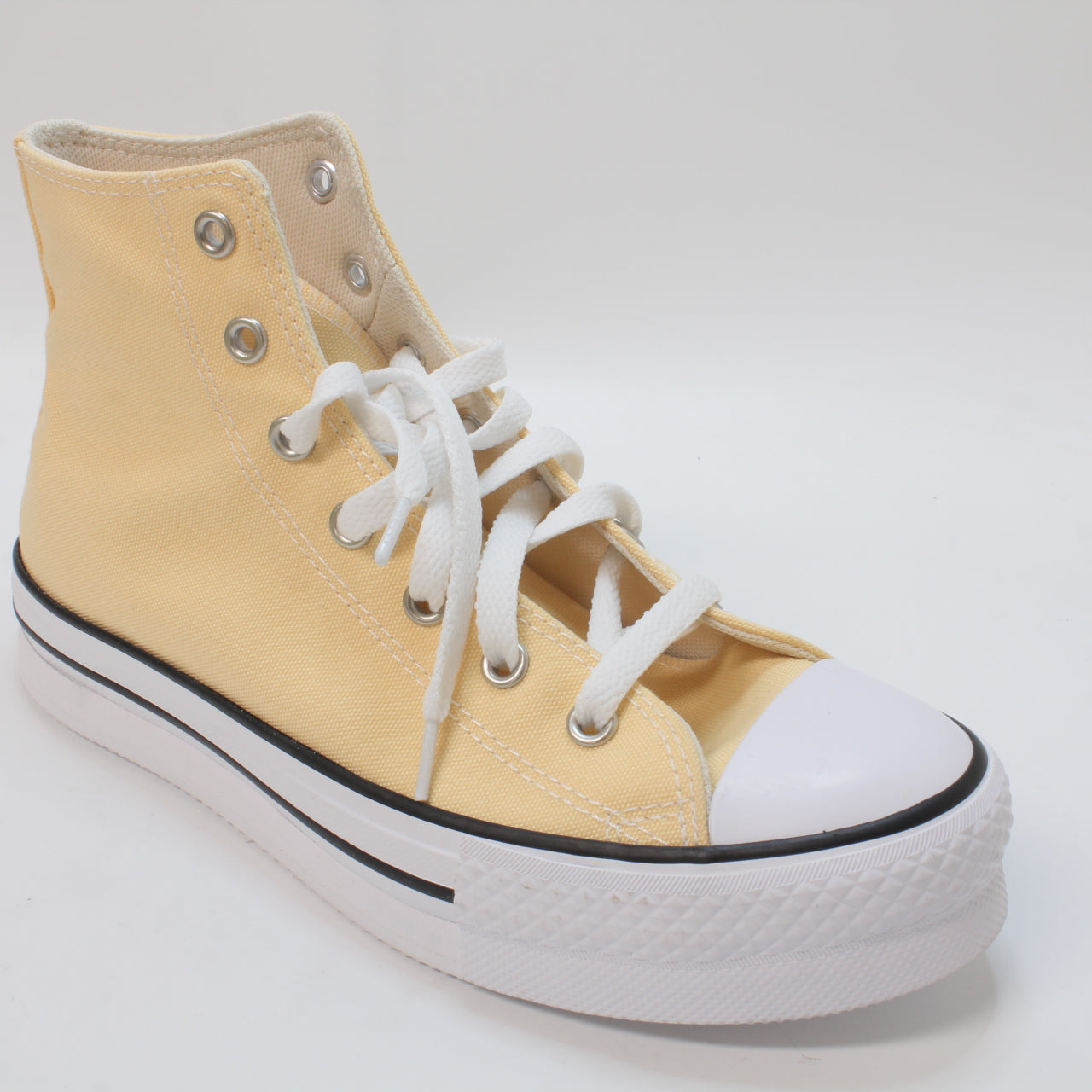 Kids Converse All Star Eva Lift Hi Jnr Sunny Oasis White Black Uk Size 4