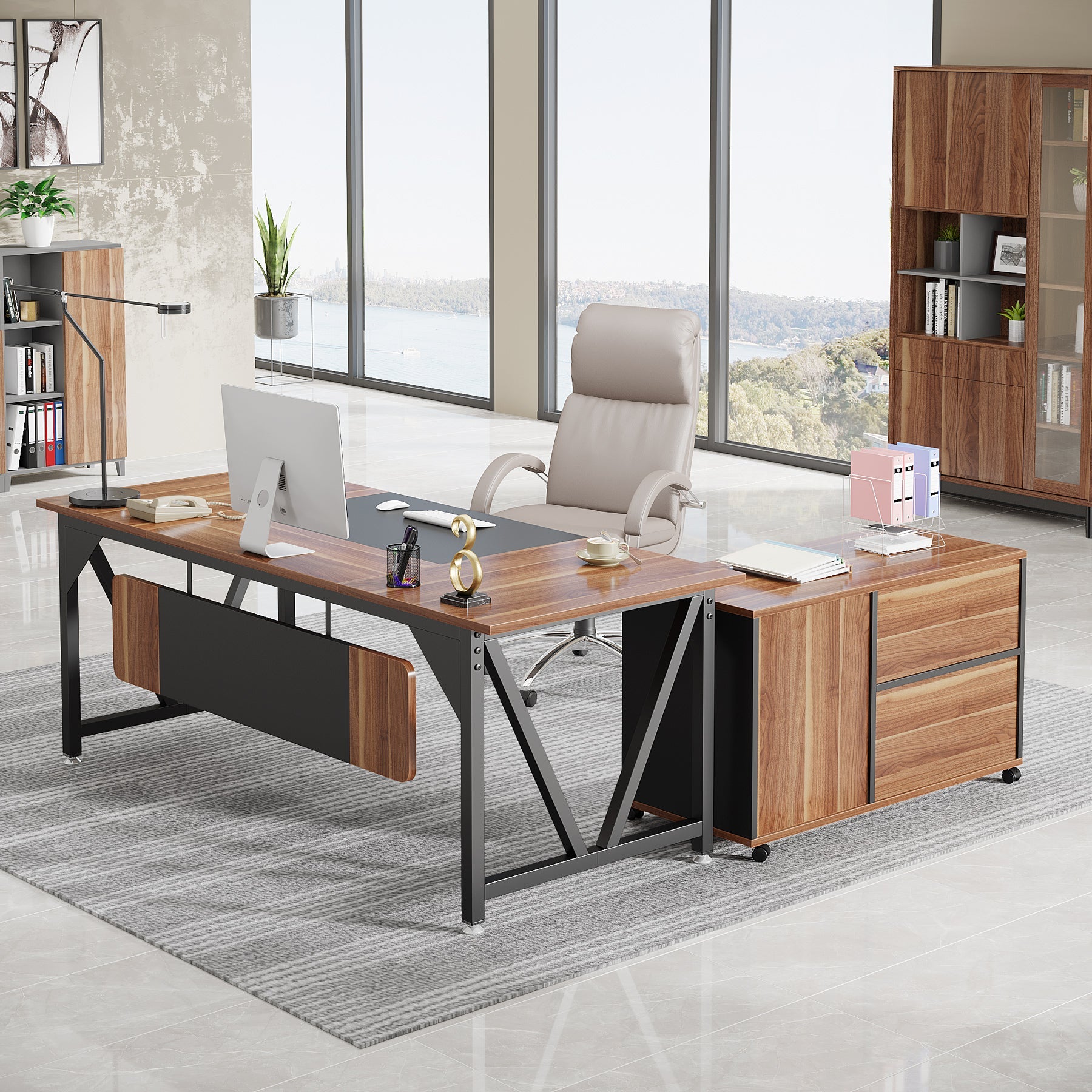 Large L-Shaped Desk, 70.8