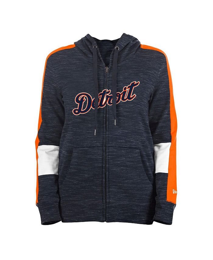 Women's Navy Detroit Tigers Colorblock Full-Zip Hoodie