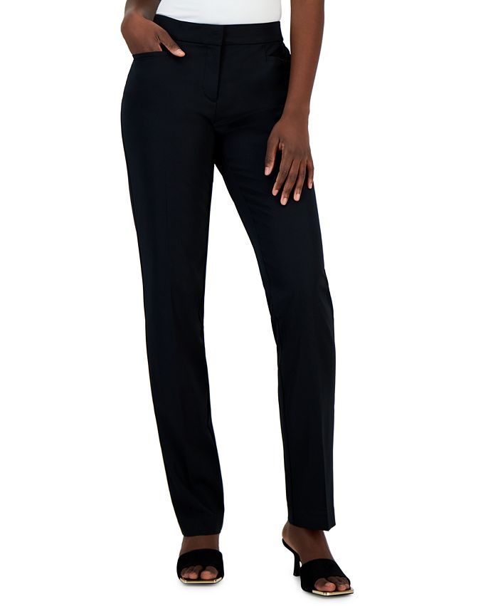 Women's Essential Mid-Rise Straight-Leg Pants， Created for Macy's