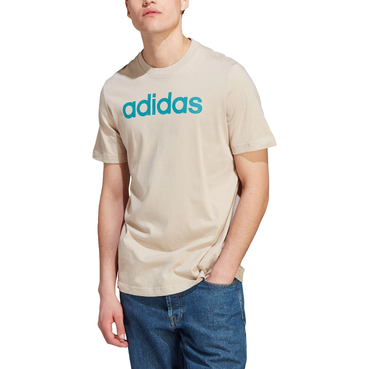 adidas Men's Essentials Single Jersey Linear Embroidered Logo T-Shirt