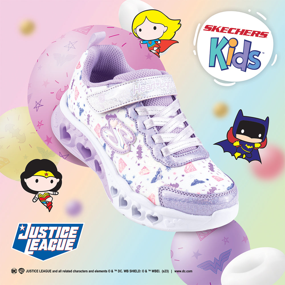 Skechers Girls DC Collection Flutter Heart Lights Shoes - 319509L-LVMT