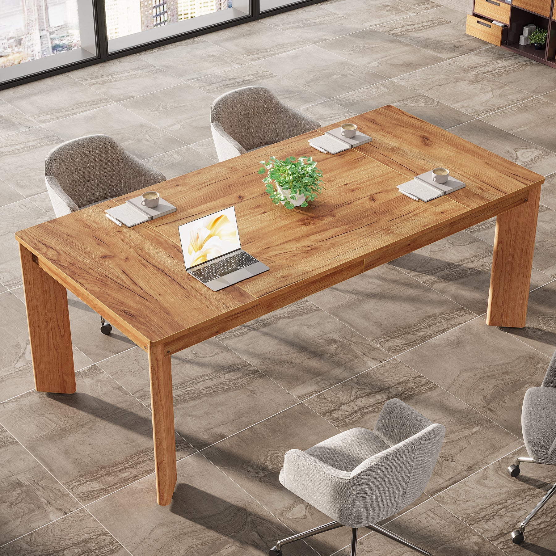 63-inch Executive Desk, Wood Computer Desk Conference Table