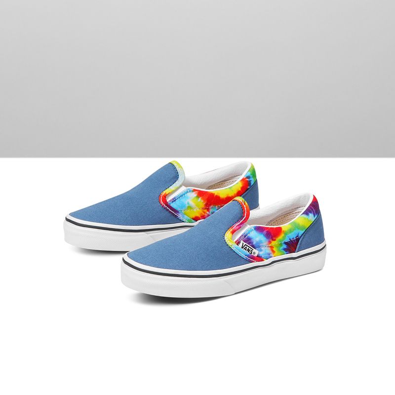 Customs Kids Navy Rainbow Tie Dye Slip-On