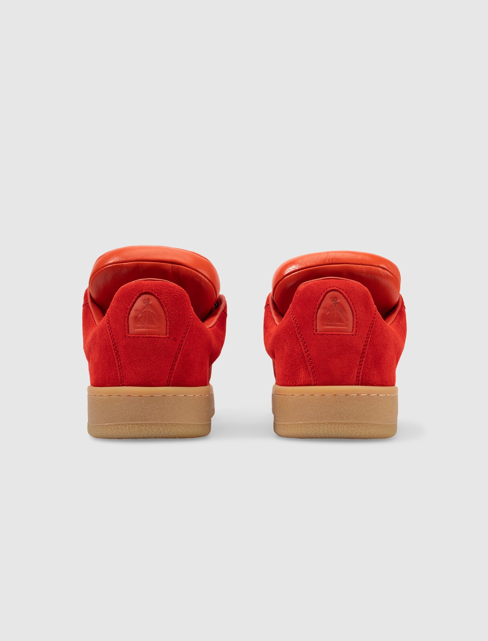 FUTURE X HYPER CURB SNEAKERS IN LEATHER AND SUEDE (RED/ORANGE)