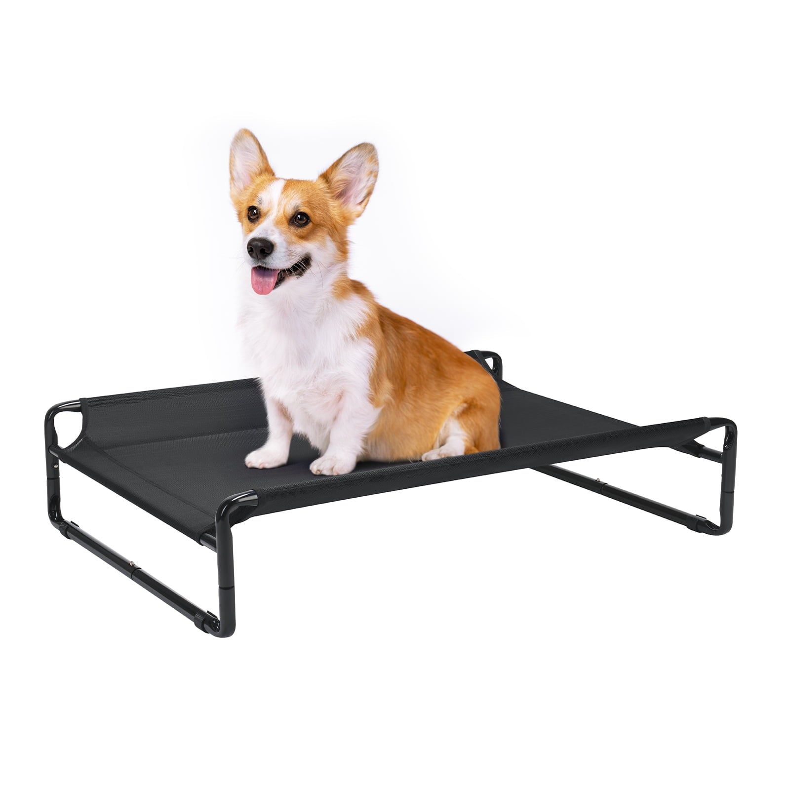 Veehoo Original Cooling Elevated Dog Bed， Raised Dog Cot with Washable Mesh， Medium， Black