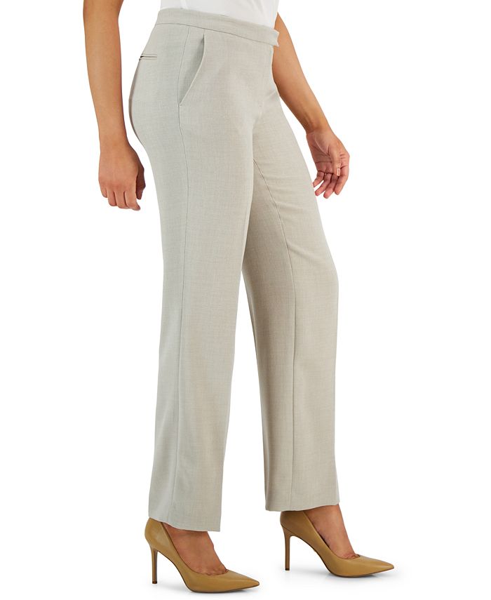 Tab-Waist， Straight-Fit Modern Dress Pants， Regular and Petite Sizes