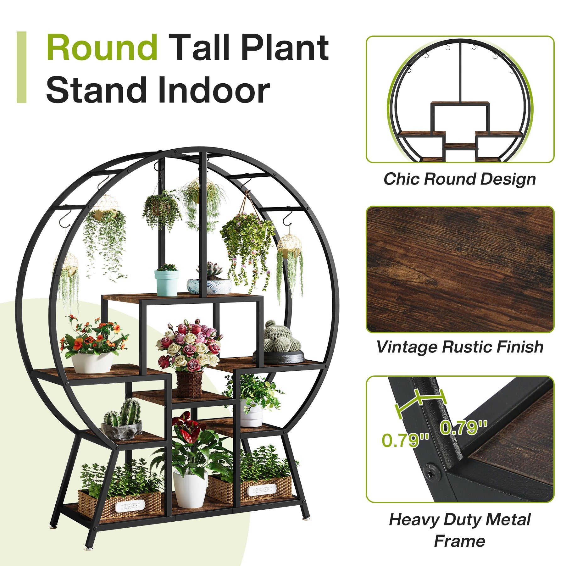 7-Tier Round Plant Stand, 65