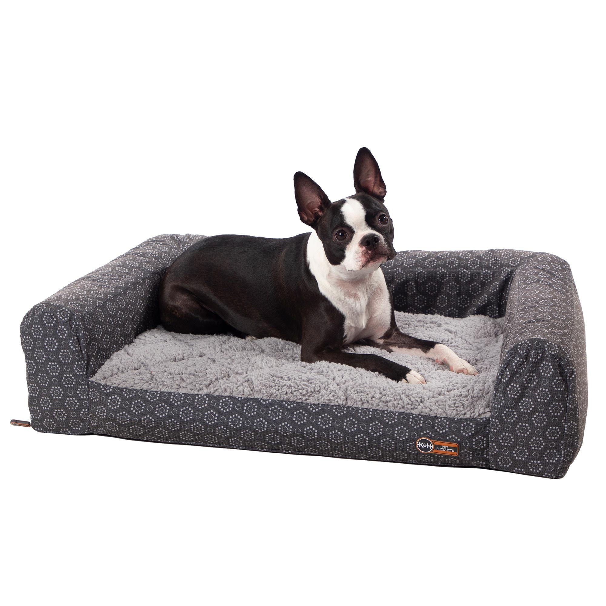 KandH Pet Products Air Sofa Bed Gray/Geo Flower Small 18 X 24 Inches
