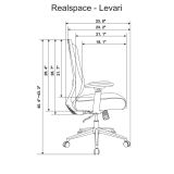 Levari Mesh/Vegan Leather Mid-Back Task Chair， Gray/Black， BIFMA Certified