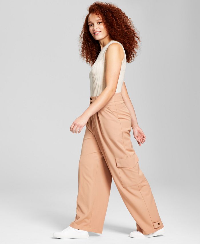 Women's High-Rise Wide-Leg Cargo Pants