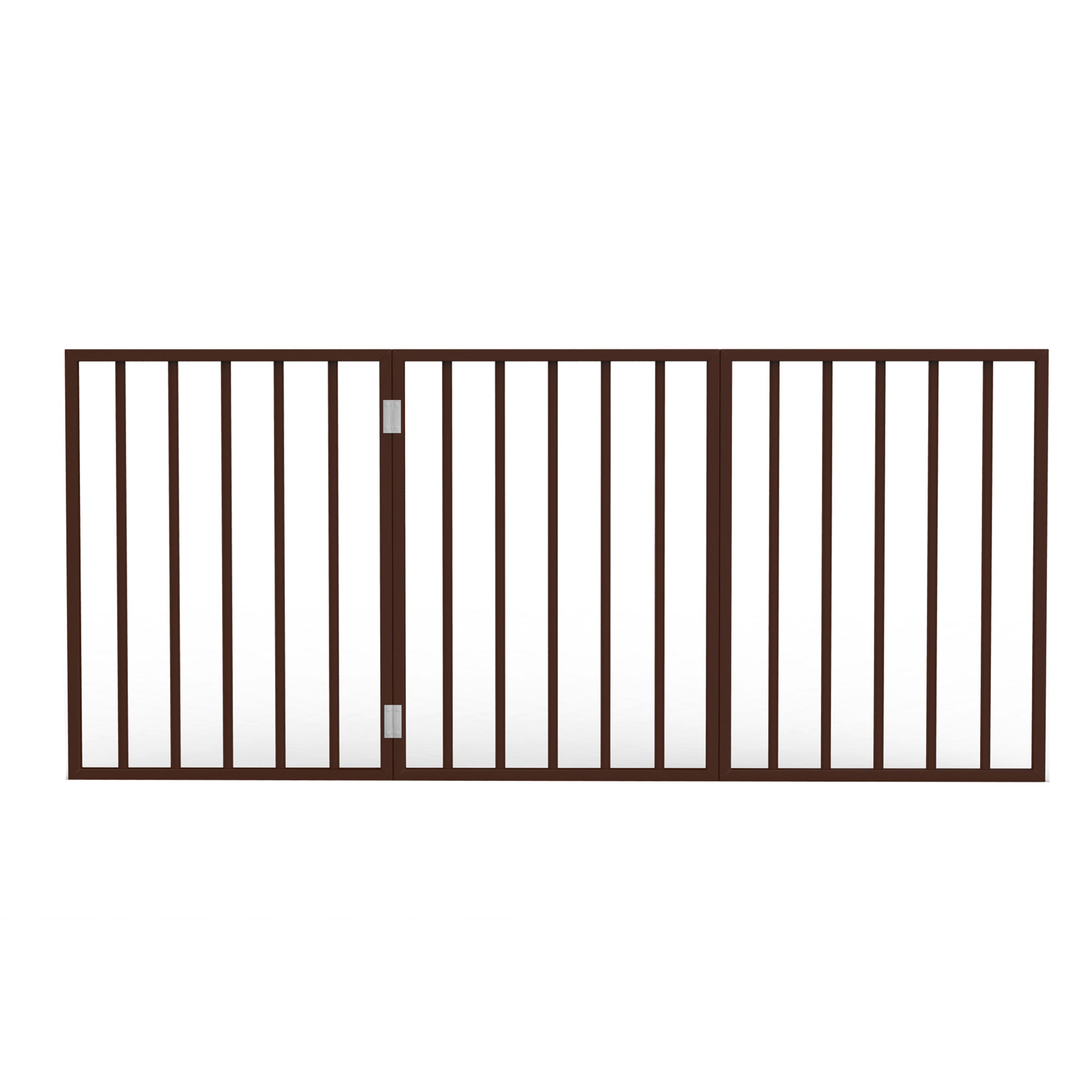 Indoor Pet Gate - 3-Panel Retractable Dog Gate for Stairs or Doorways - 24-Inch Freestanding Folding Pet Fence for Cats and Dogs by PETMAKER (Brown)