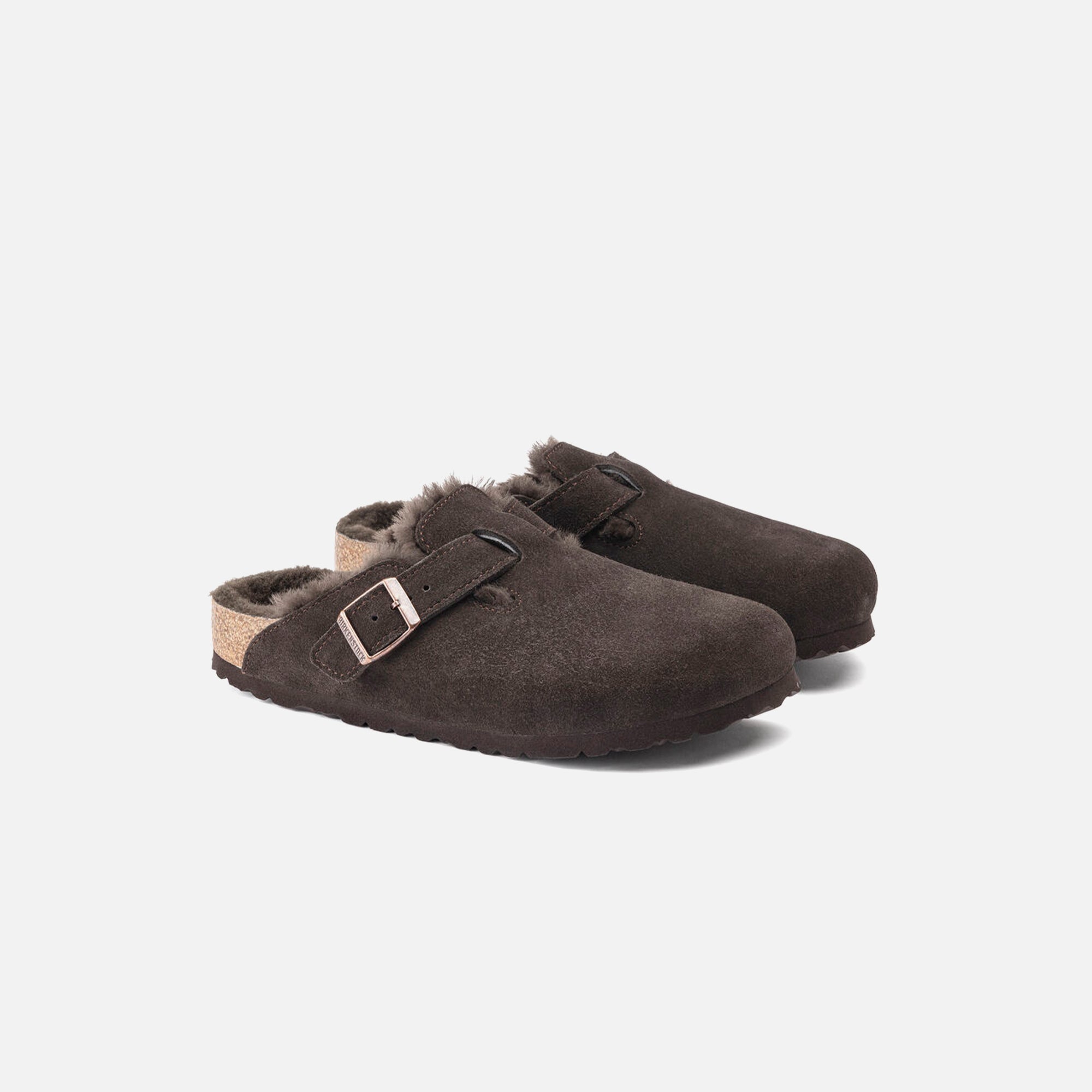 Birkenstock WMNS Boston Shearling Suede - Mocha / Mocha