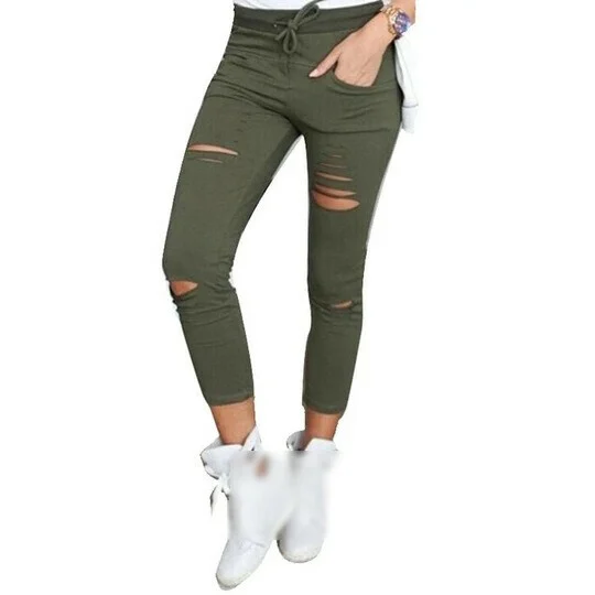 🔥🔥Skinny pant High Waist Casual Stretch Ripped Jean