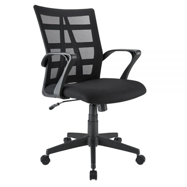 Jaxby Mesh/Fabric Mid-Back Task Chair， Black， BIFMA Certified