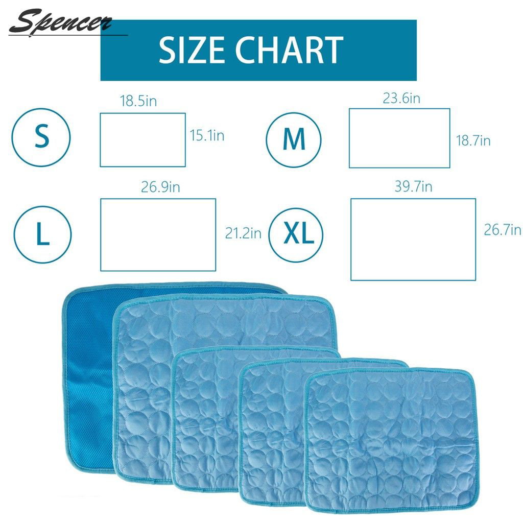 Spencer Pet Cooling Mat for Dogs Cats Non Toxic Breathable Ice Silk Cooling Pad Blanket for Kennels Crates Sofa Car Seats 