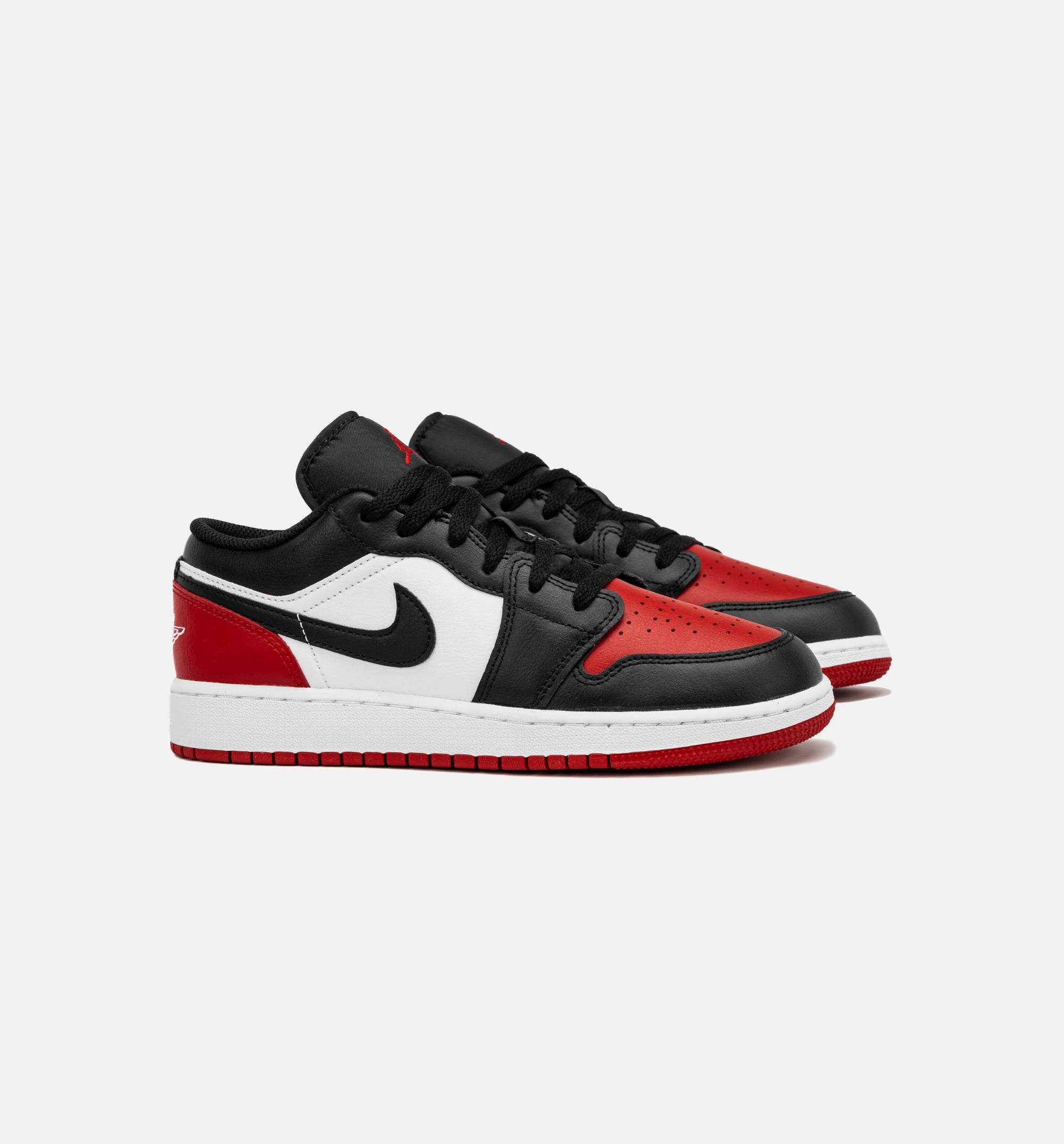 Air Jordan 1 Low Bred Toe Grade School Lifestyle Shoe - Red/Black