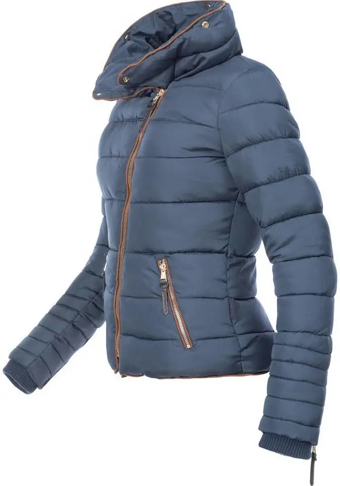 Winter fashion jacket, noble faux fur collar