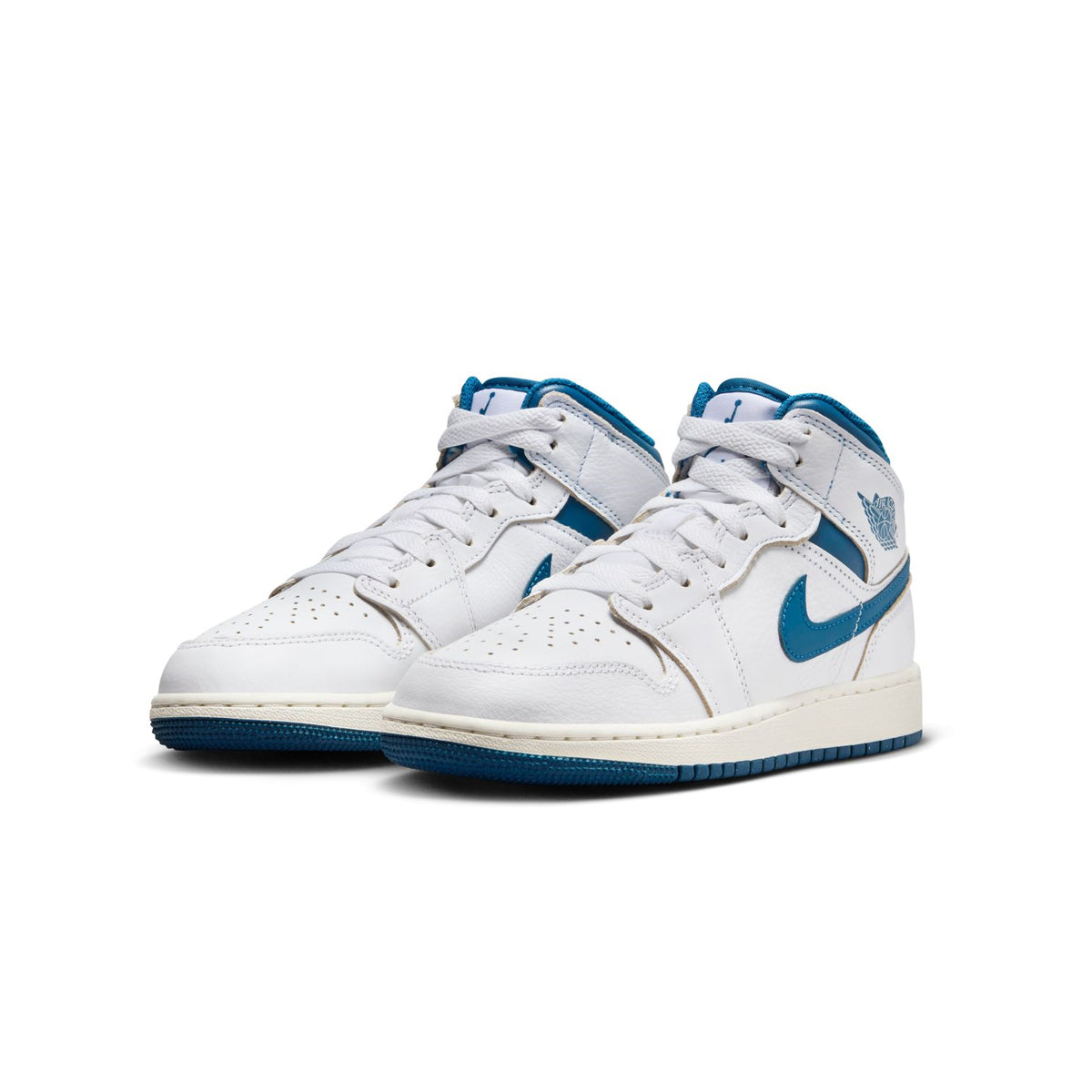 Kids Air Jordan 1 Mid 'White Industrial Blue'