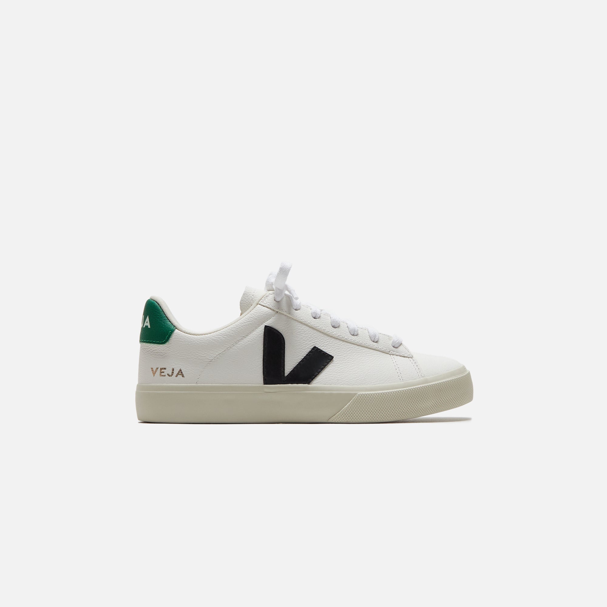 Veja Campo Chromefree Leather - Extra White / Black Emeraude / Green