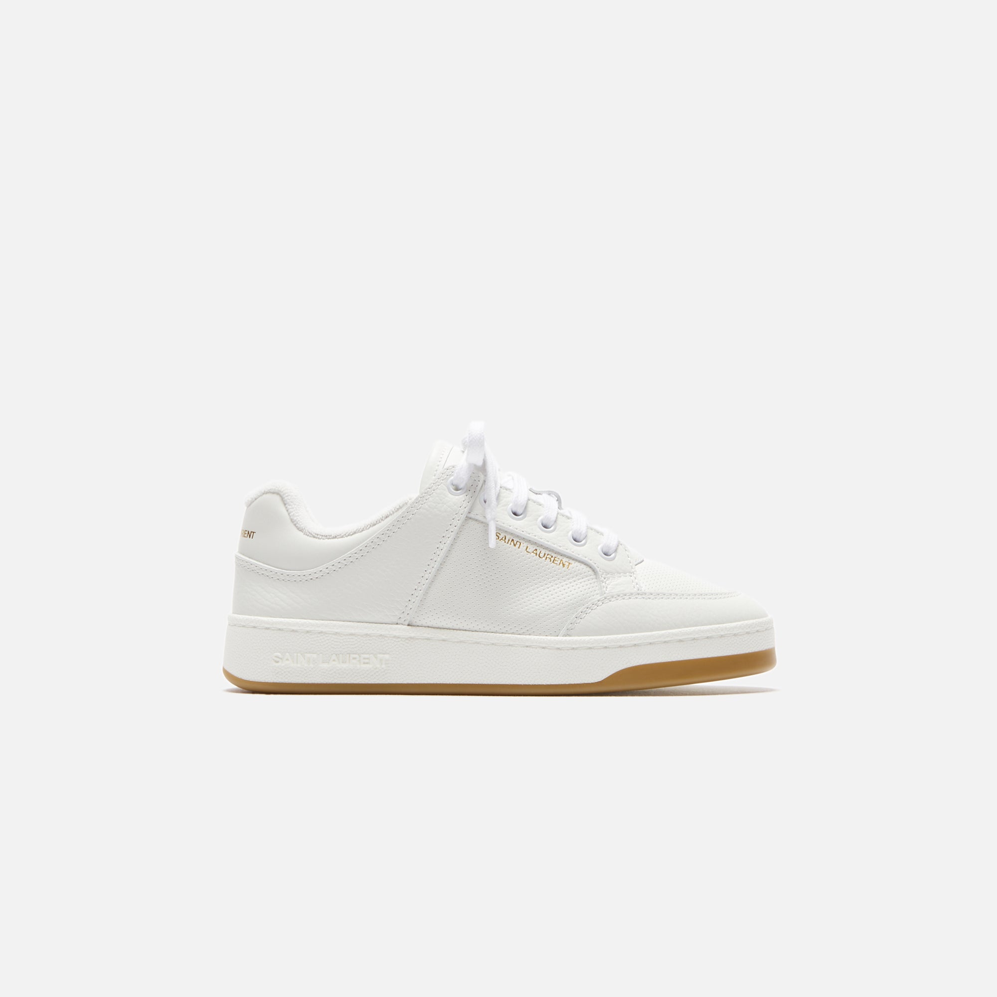 Saint Laurent SL61 Low Top Sneaker - Cuir Meridian Lisse / Blanc Opt