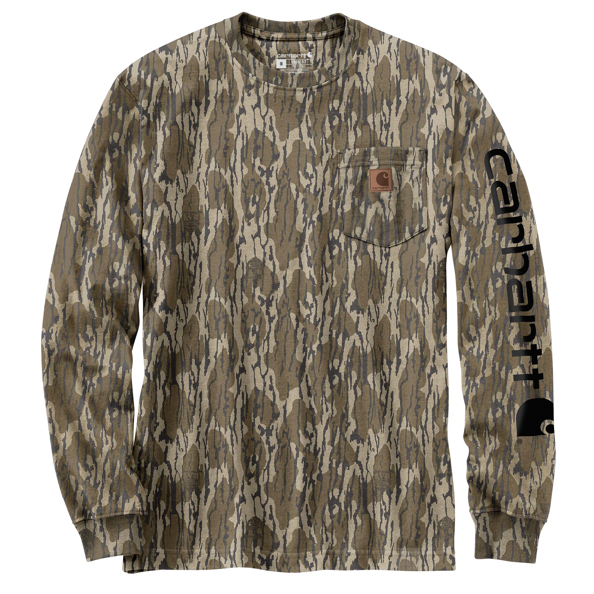 Carhartt Men's Loose Fit Camo Logo Graphic Long Sleeve Tee