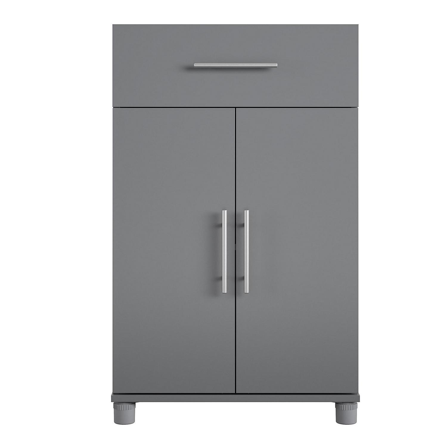 Systembuild Evolution Westford 2 Door/1 Drawer Garage Storage Cabinet， Graphite Gray