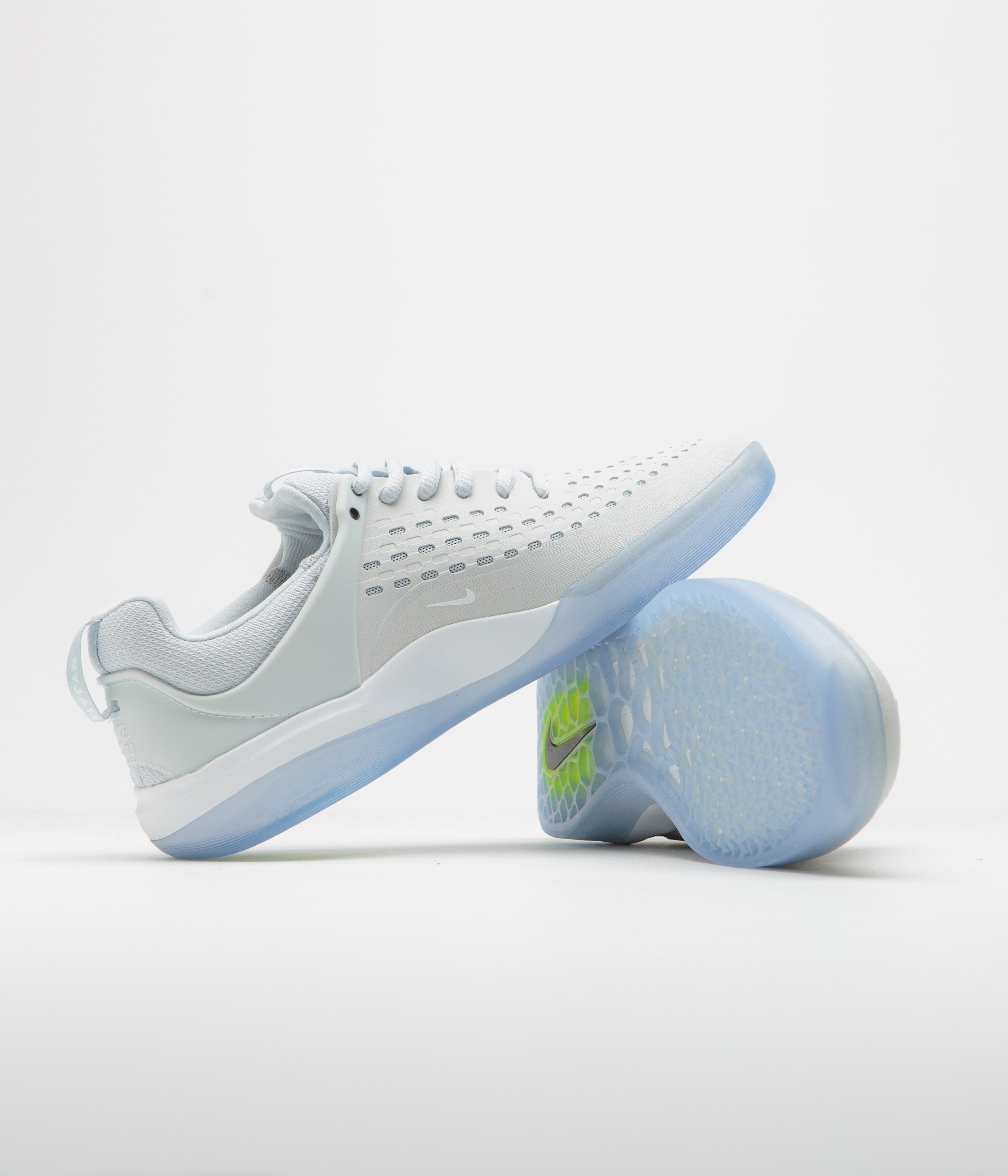 Nike SB Nyjah 3 Shoes - Pure Platinum / White - Pure Platinum - Volt