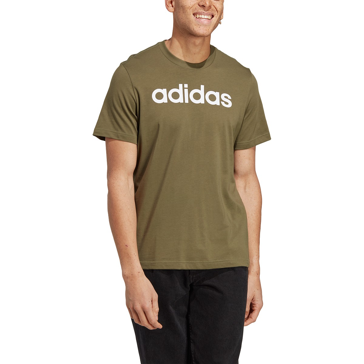 adidas Men's Essentials Single Jersey Linear Embroidered Logo T-Shirt