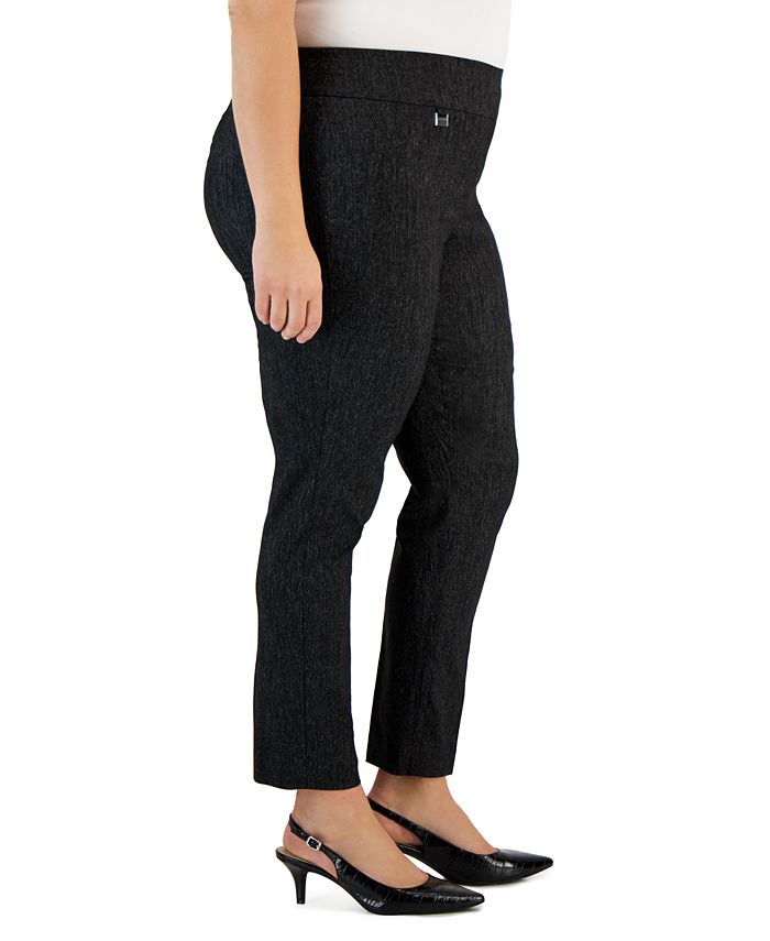 Plus Size Jacquard Tummy-Control Skinny Pants， Created for Macy's