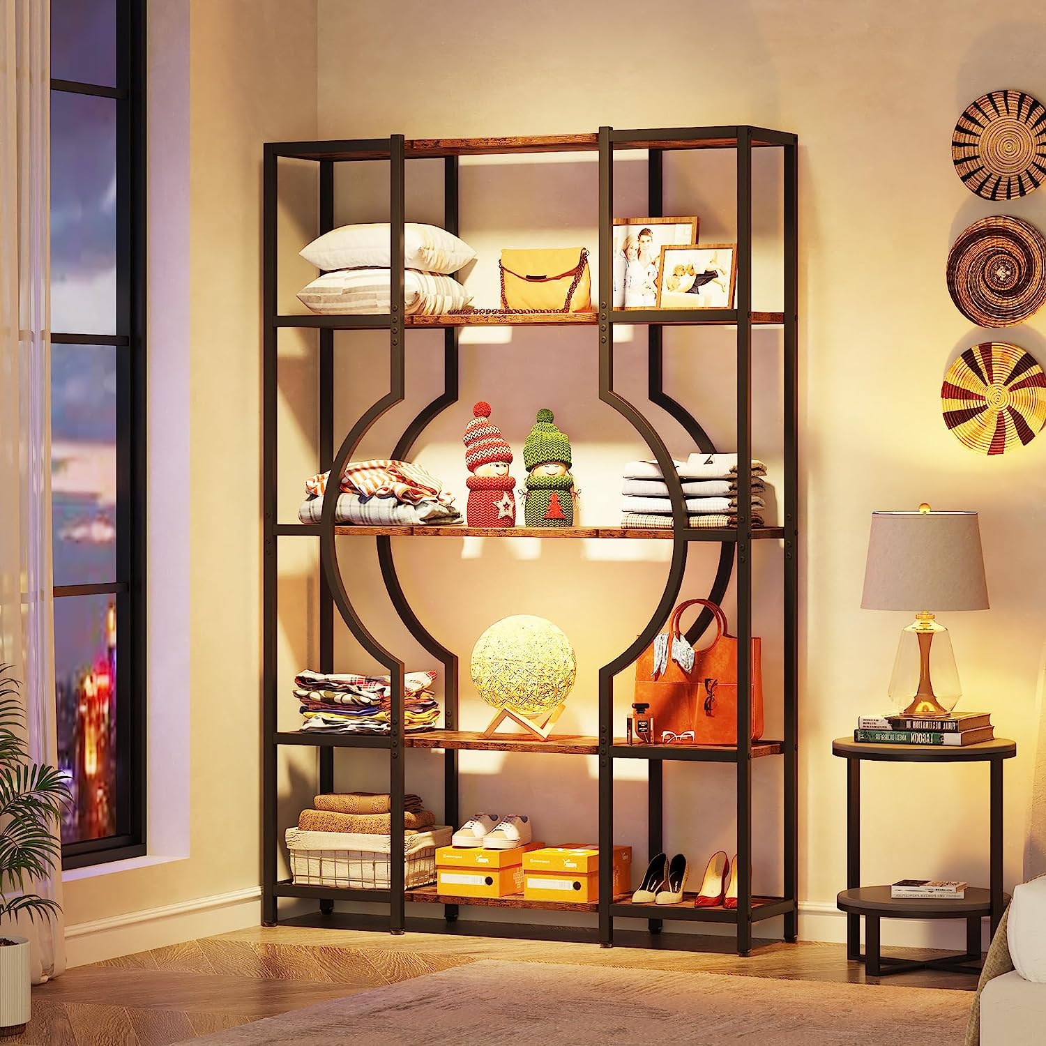 5-Tier Bookshelf, Industrial Bookcase Shelving Unit for Home Office