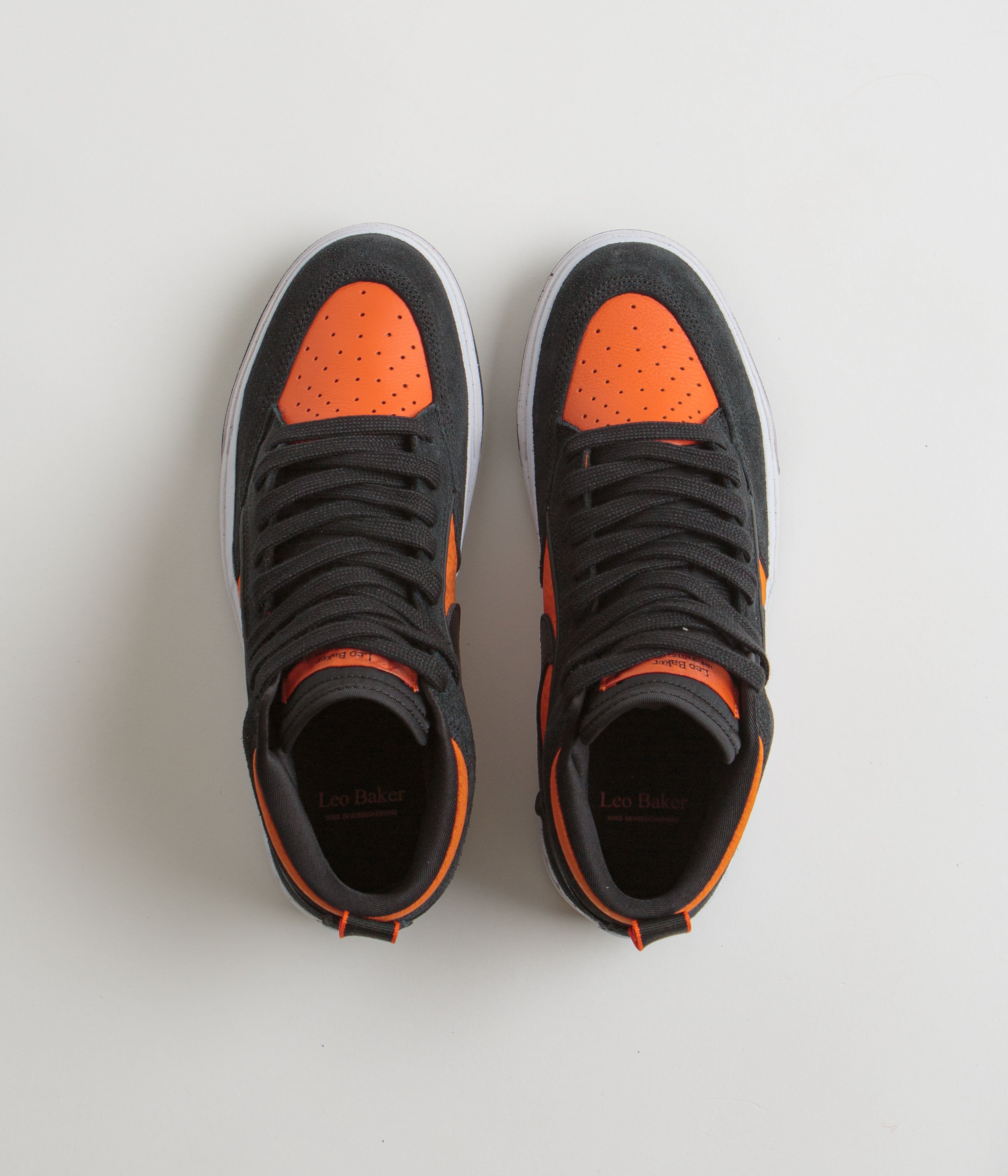 Nike SB React Leo Shoes - Black / Black - Orange - Electro Orange