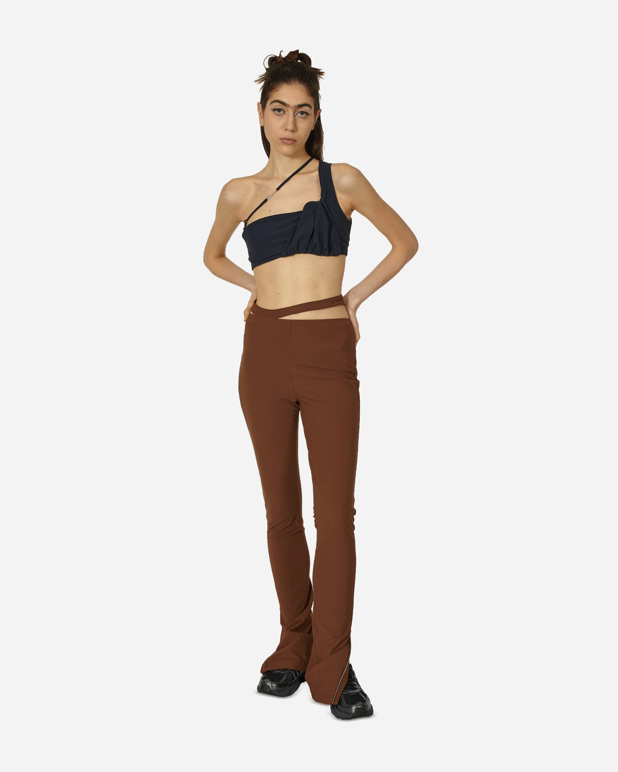 JACQUEMUS Asymmetrical Pants Cacao Wow