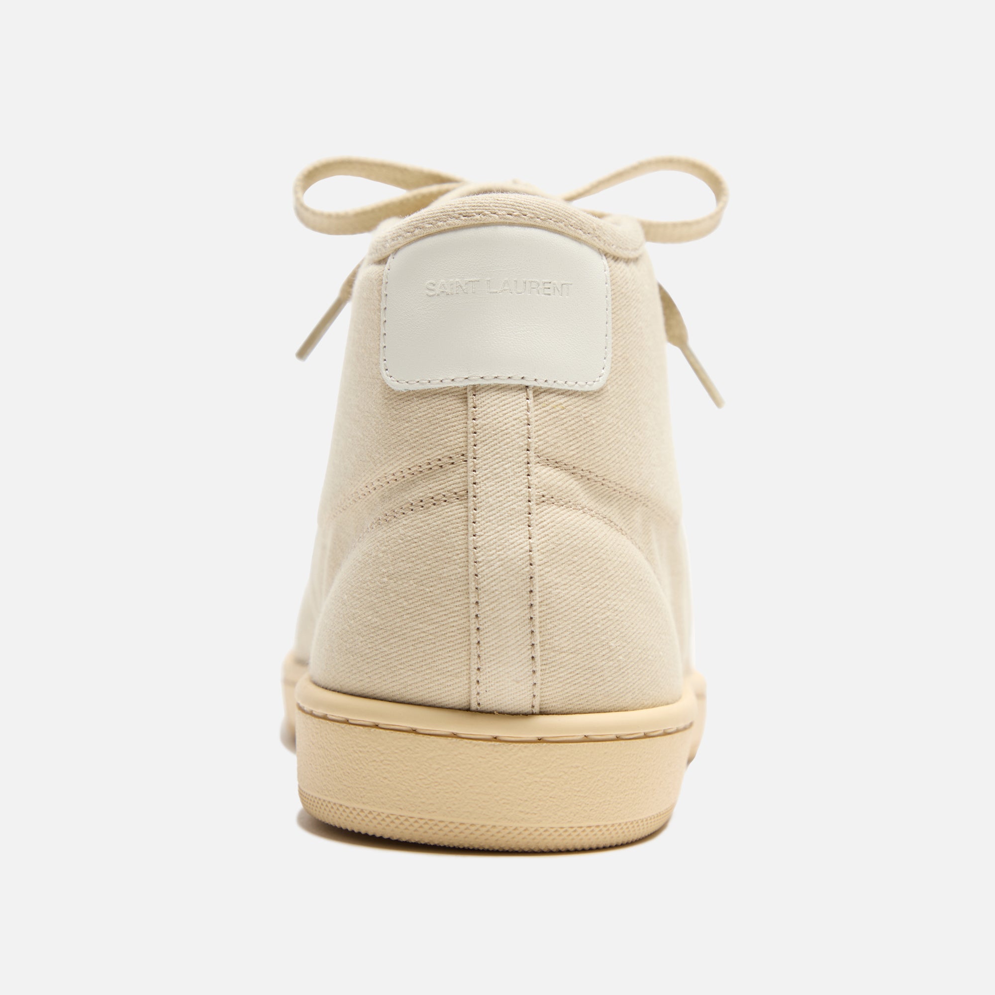 Saint Laurent SL39 Mid Top Sneaker - Beige