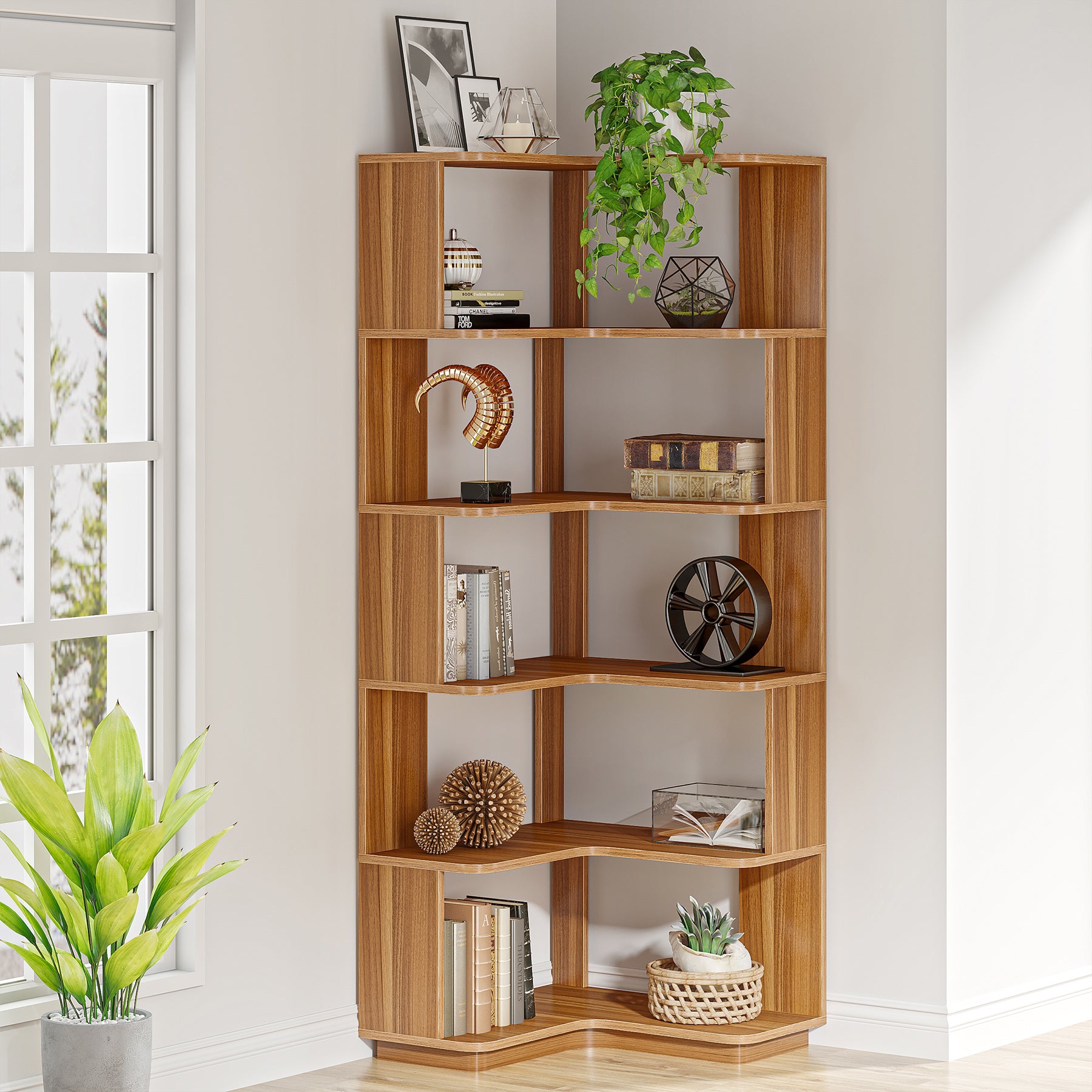 6-Tier Corner Bookshelf, 64.96