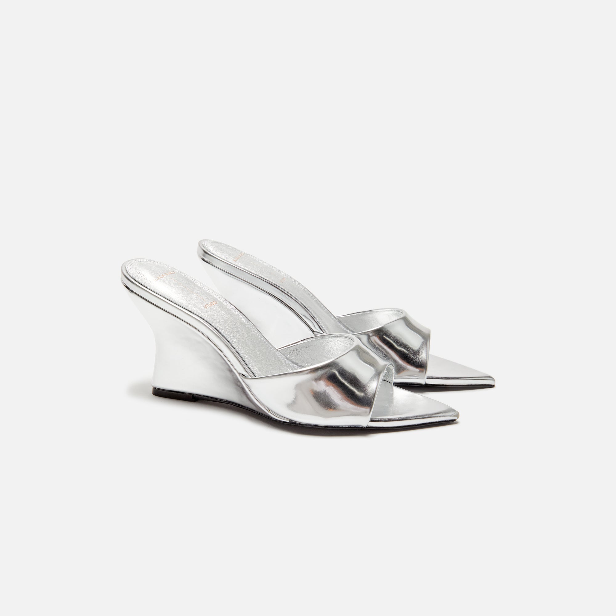 Black Suede Studio Maeva - Silver Mirror Metallic