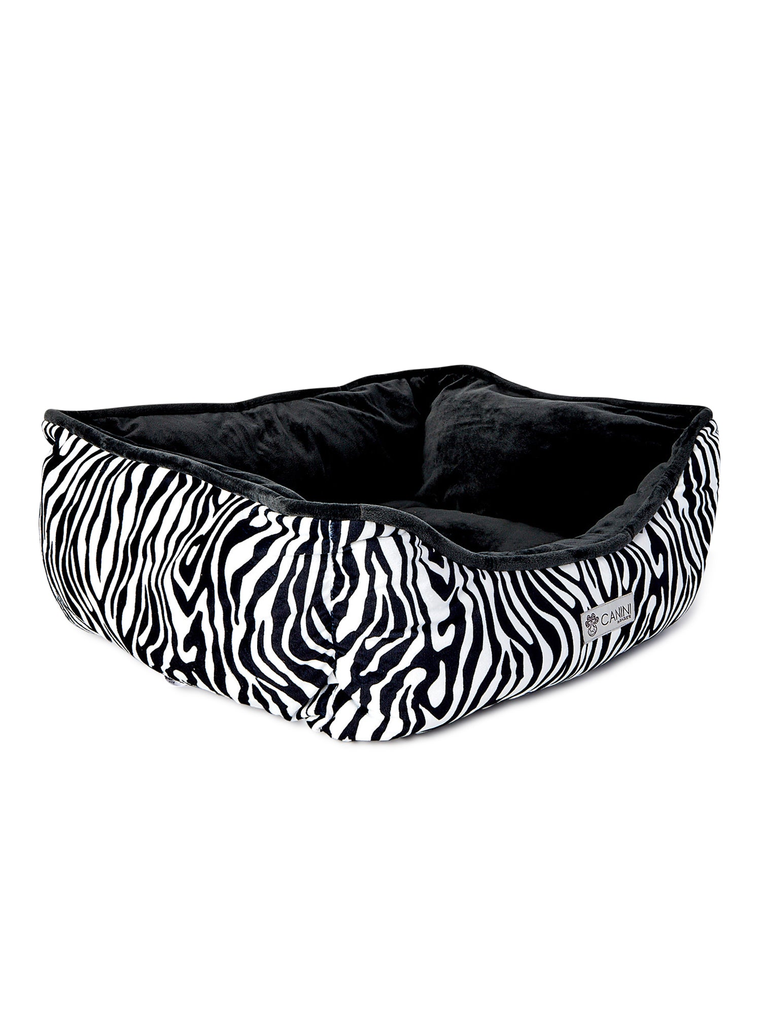 CANINI by Baguette Reversible Micro-Plush Dog Bed for Small-Sized Breeds， Zebra Print