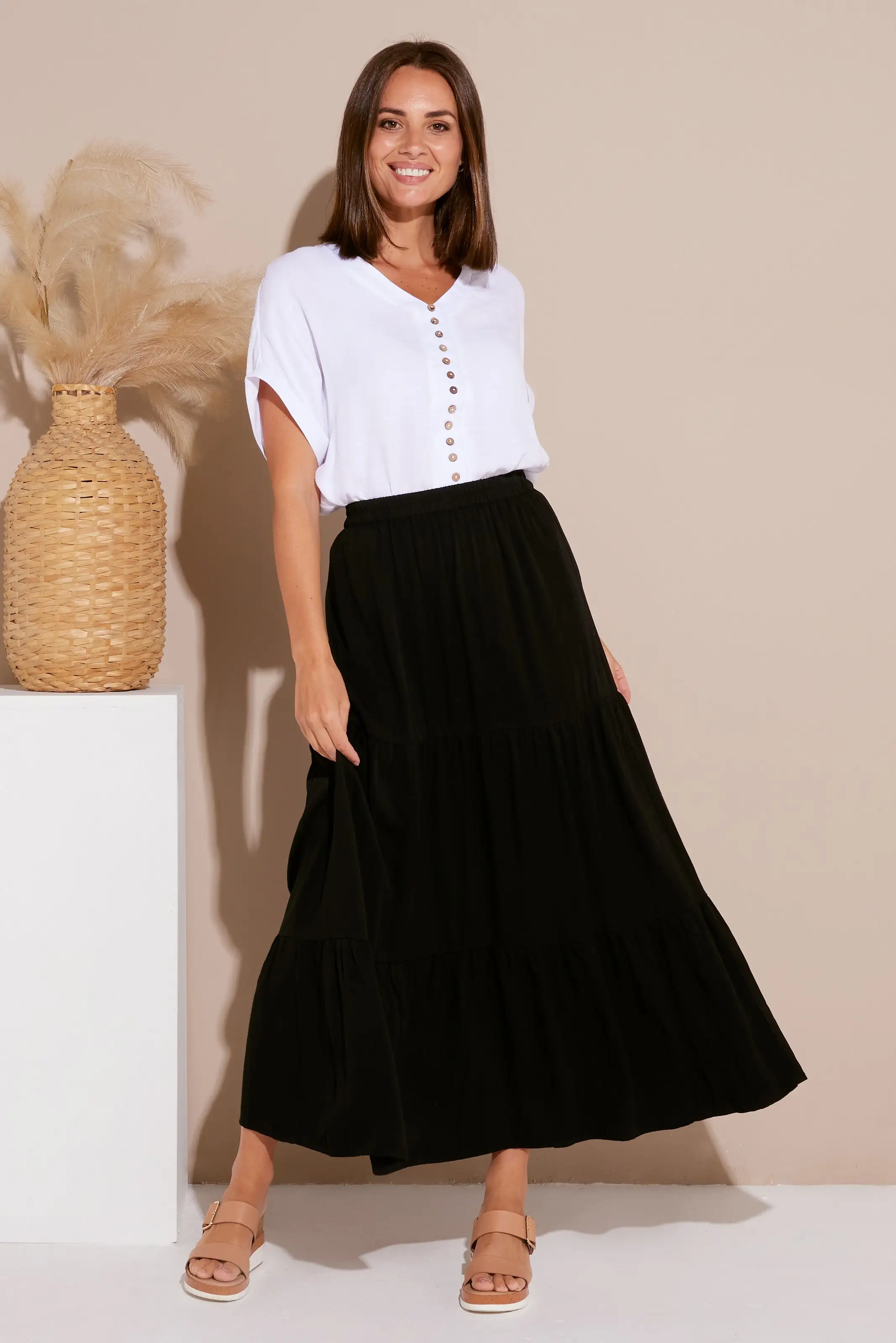 Evan Core Tier Maxi Skirt - Black
