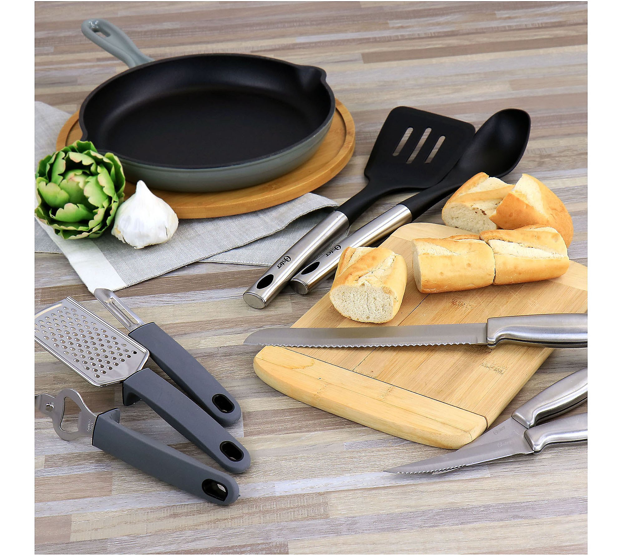 Oster 19 Piece Nylon and Stainless Steel Kitchen Tool and Ute