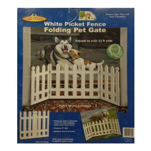 ETNA Products Picket Fence Wood Pet Gate， White， 42