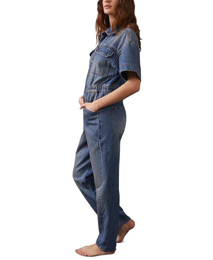 Marci Denim Elasticized-Waist Coverall