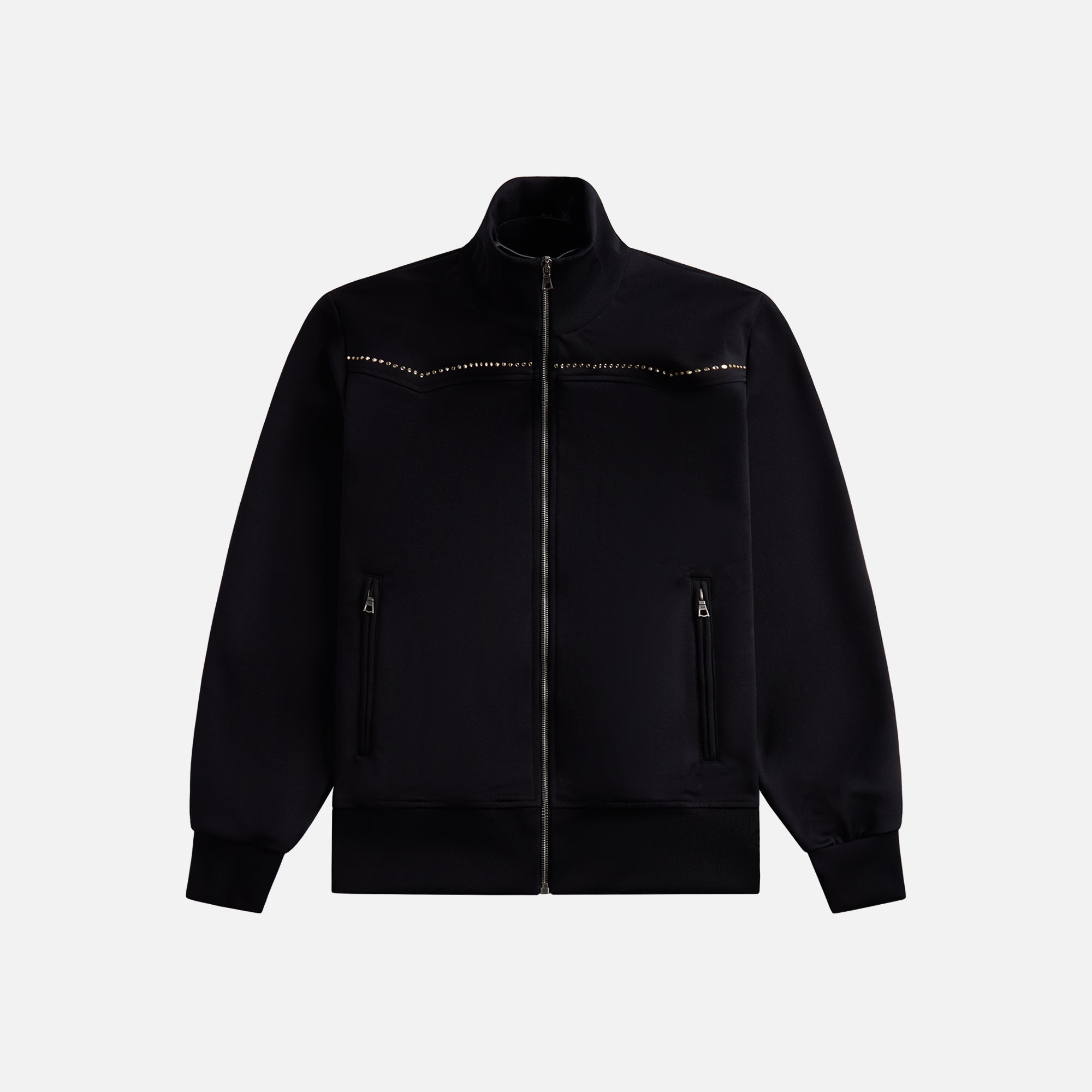 Palm Angels Monogram Stud Track Jacket - Black Silver