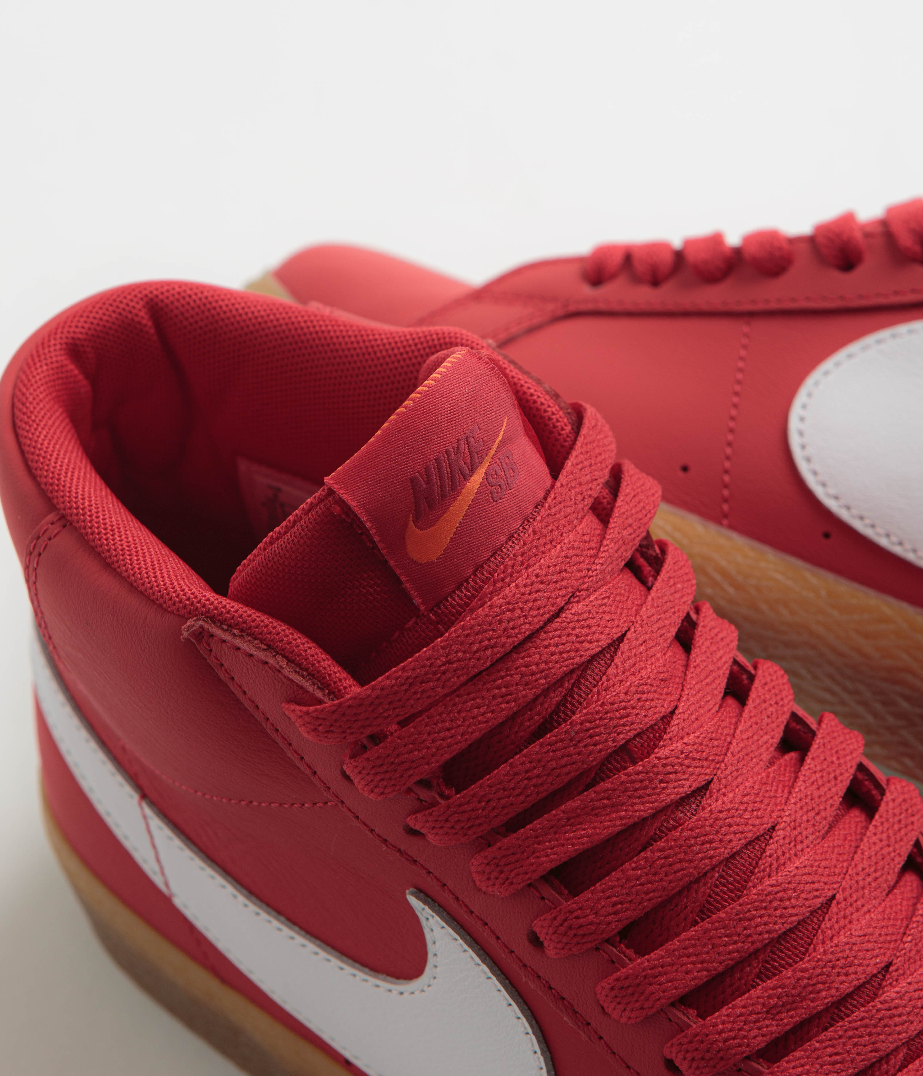 Nike SB Orange Label Blazer Mid Shoes - University Red / White - White