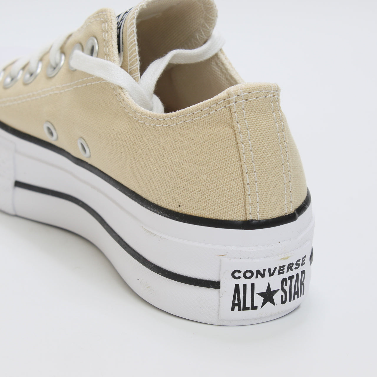 Womens Converse All Star Low Platform Oat Milk White Black