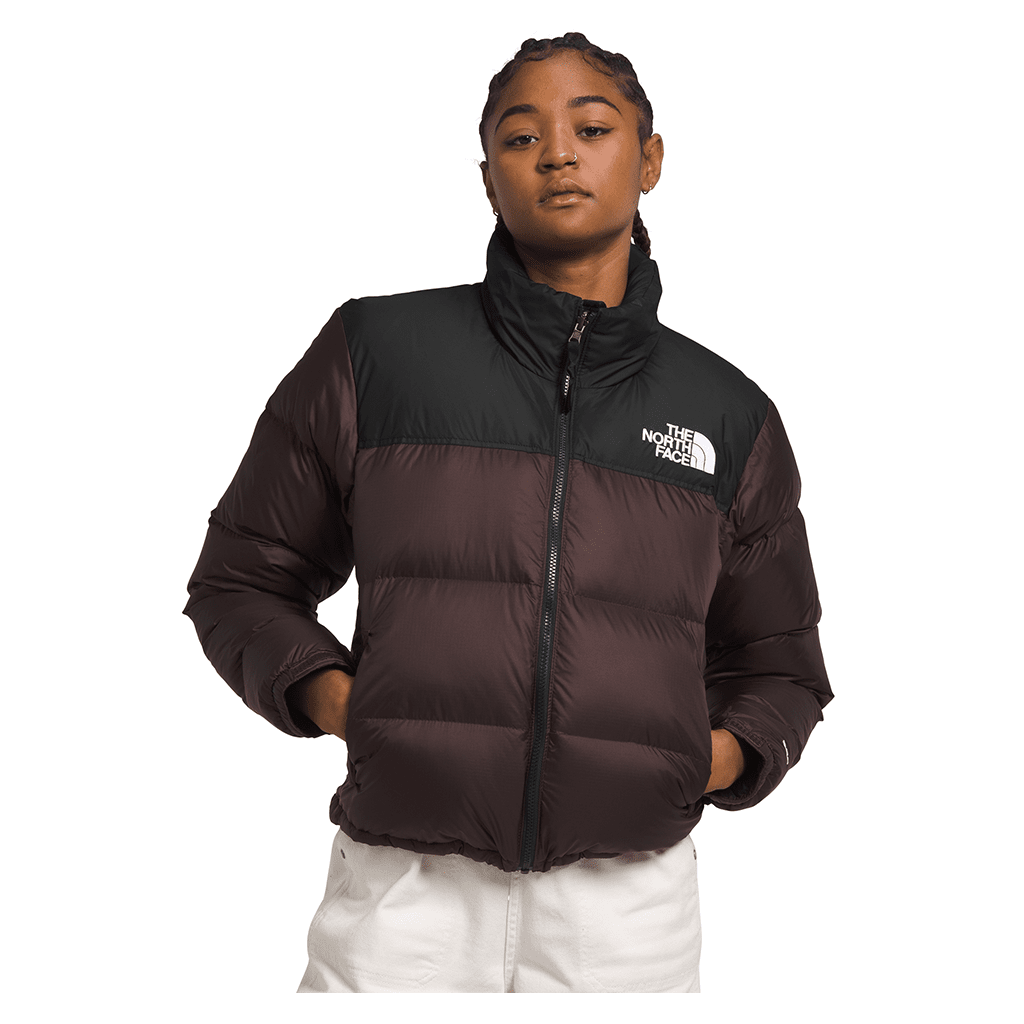 1996 retro Nuptse women's jacket - Coal brown / TNF black