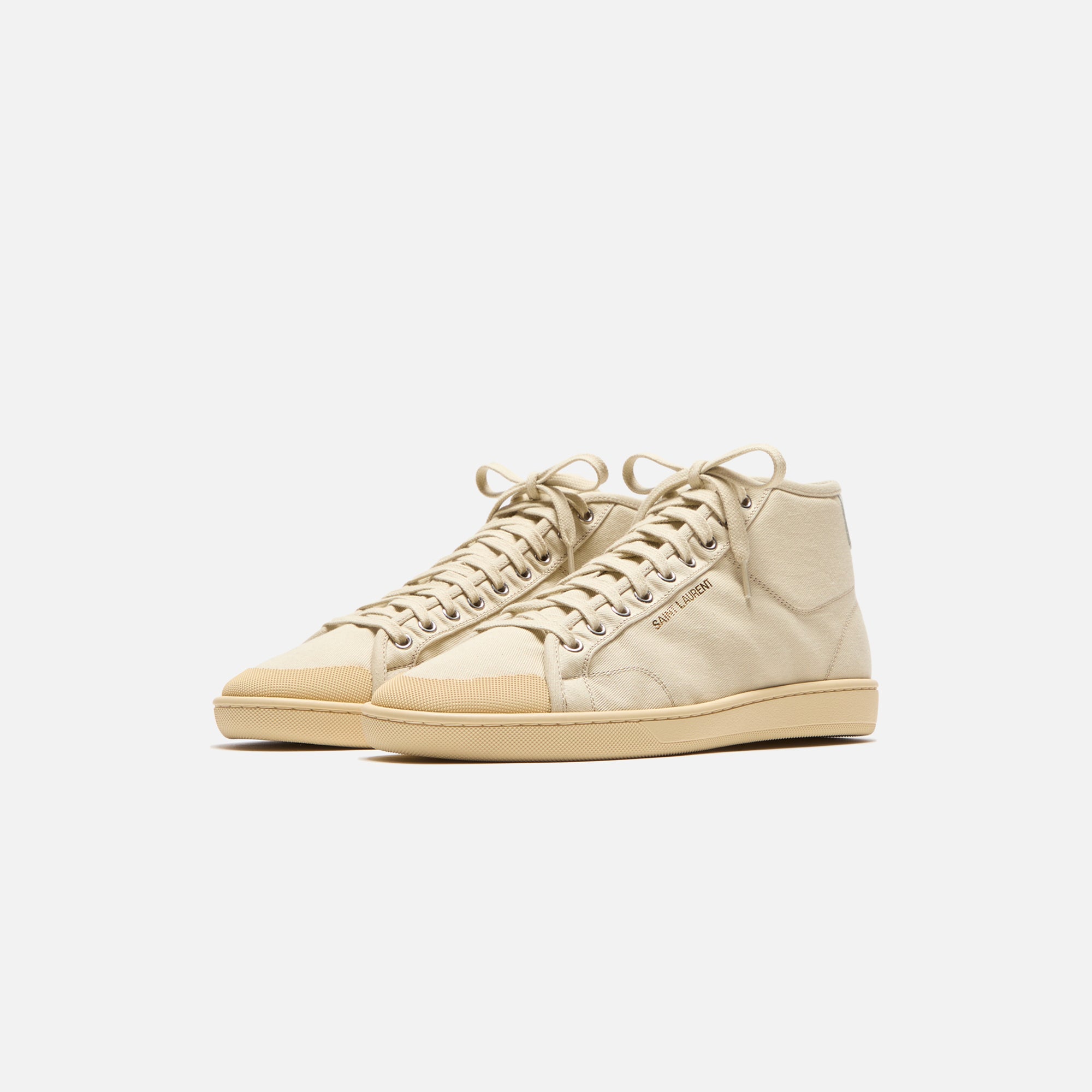 Saint Laurent SL39 Mid Top Sneaker - Beige